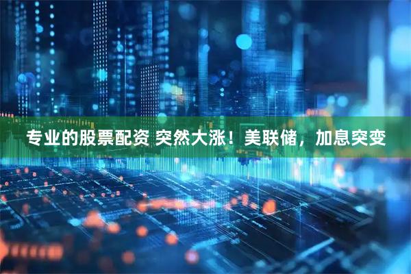 专业的股票配资 突然大涨！美联储，加息突变